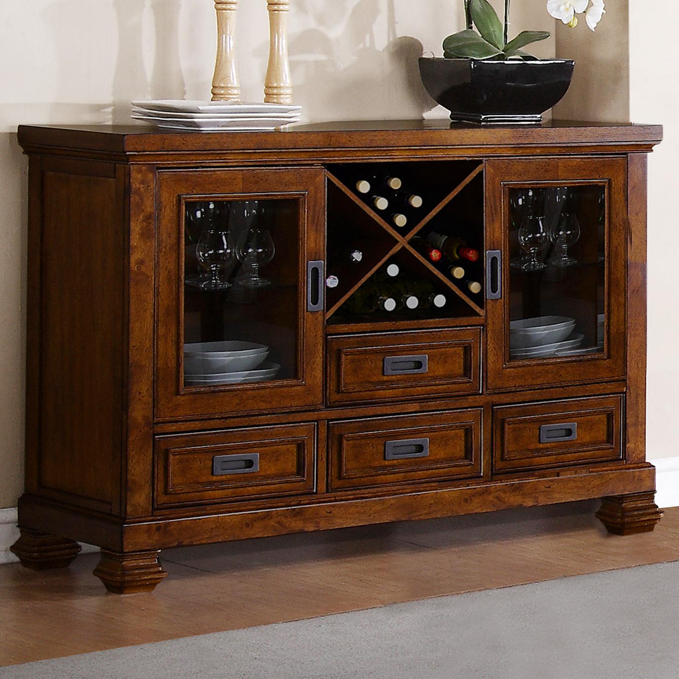 Warehouse M Adirondack 7746824 Server with Wine Rack Pilgrim